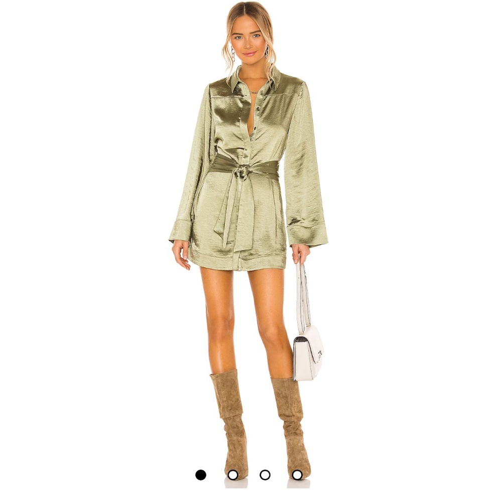 Camila Coelho Priscilla Mini Dress in Sage